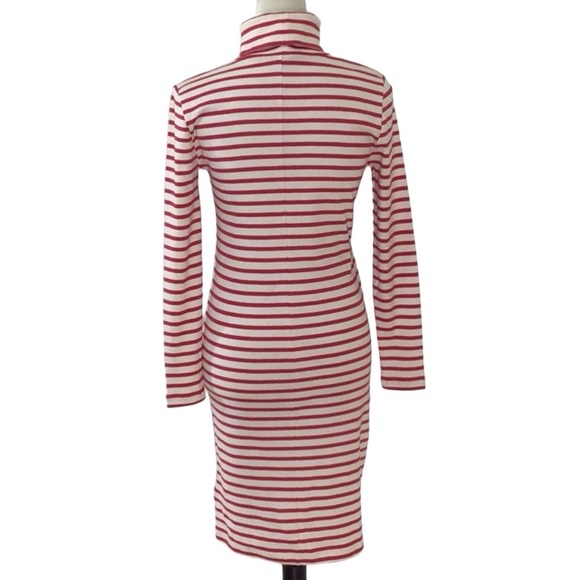J Crew Red White Striped Turtleneck Cotton Dress Size Small New - Picture 6 of 13